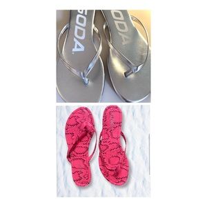 2 Pairs Sandals/Flip Flops Soda Like New